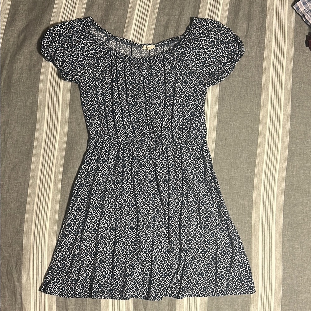 Copper Key Navy and White Patterned Blouse